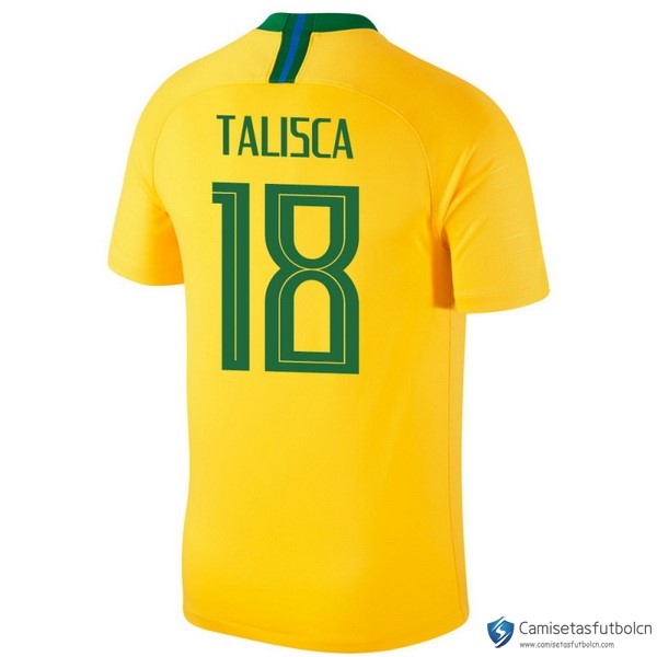 Camiseta Seleccion Brasil Primera equipo Talisca 2018 Amarillo